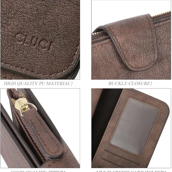 CLUCI Women Brown leather Wallet. Brand New - Picture 5 of 6